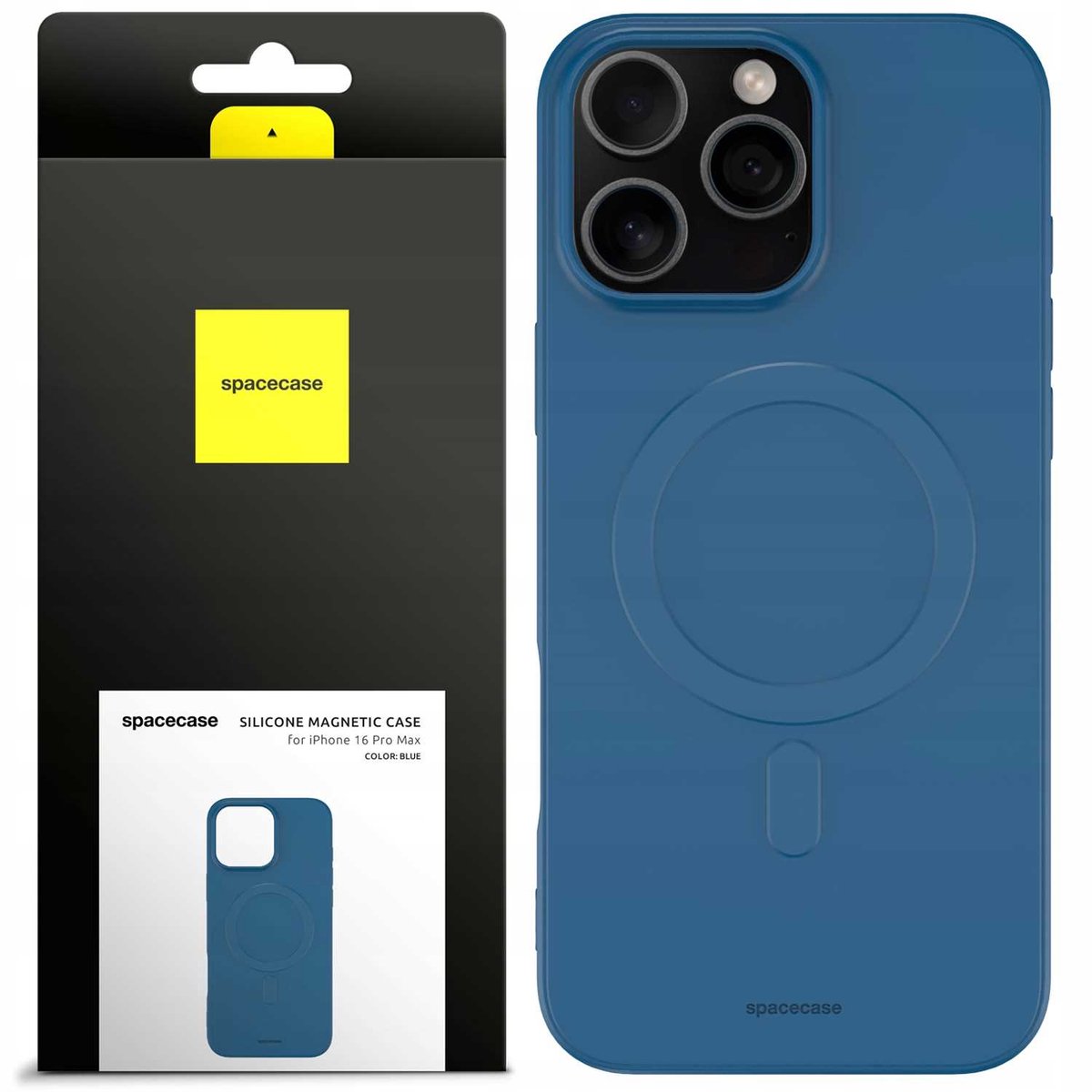 Spacecase Siliconen Magnetische Hoesje Voor Iphone 16 Pro Max Blauw