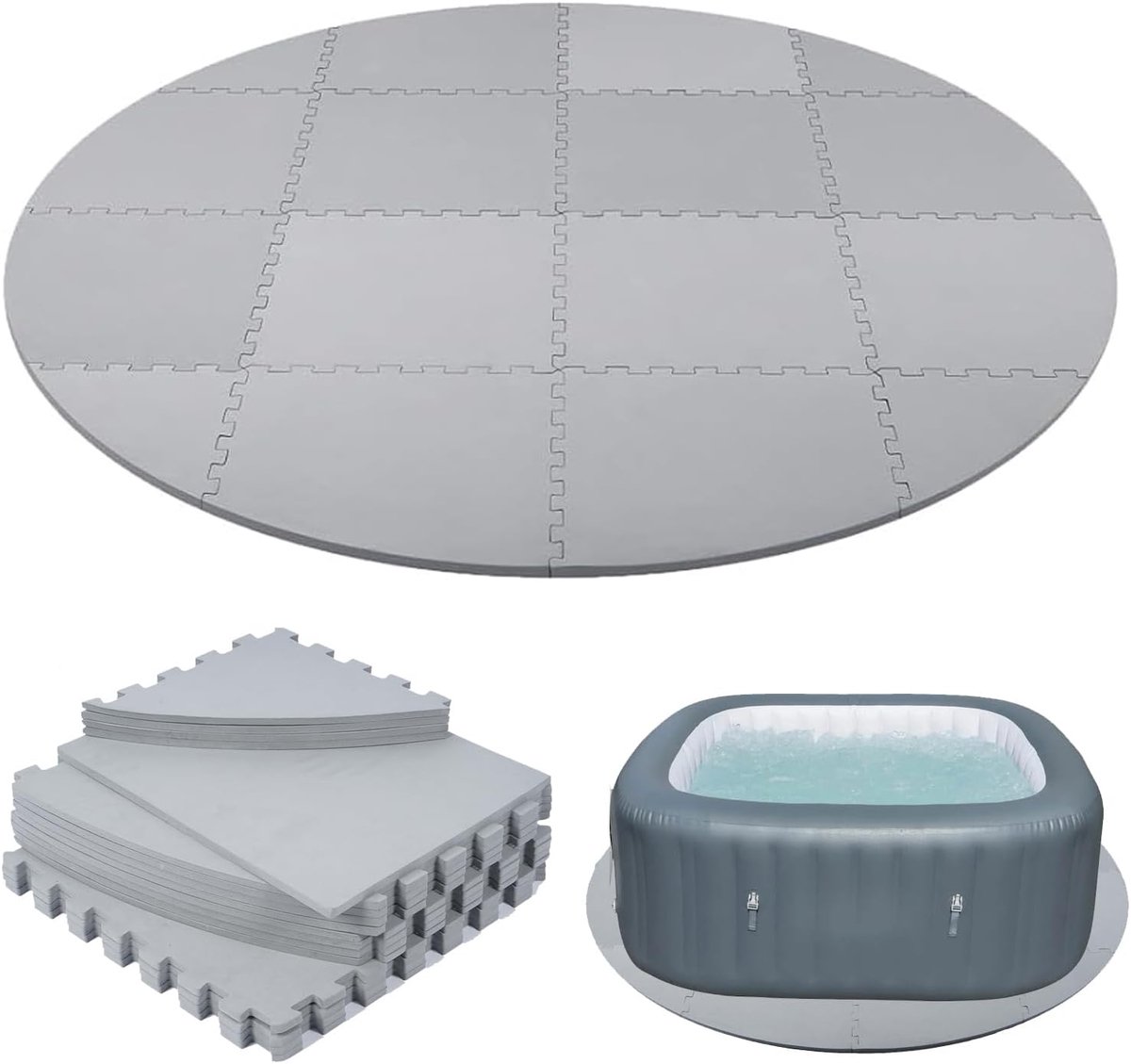 Hot Tub Mat 77 Inch – Duurzame Vloerbeschermer voor Opblaasbare Spa’s en Zwembaden