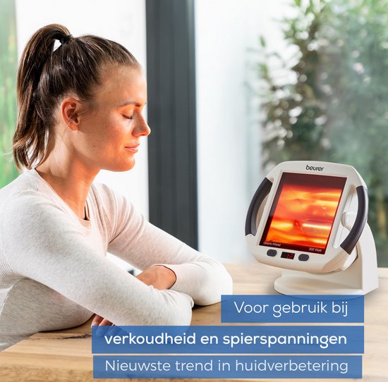 Beurer IL 50 Infraroodlamp - Rood licht therapie voor Spieren, Gewrichten & Verkoudheid - Warmtelamp met Groot Bestralingsoppervlak (30×40 cm) - Timer & Automatische Uitschakeling - Medisch Gecertificeerd