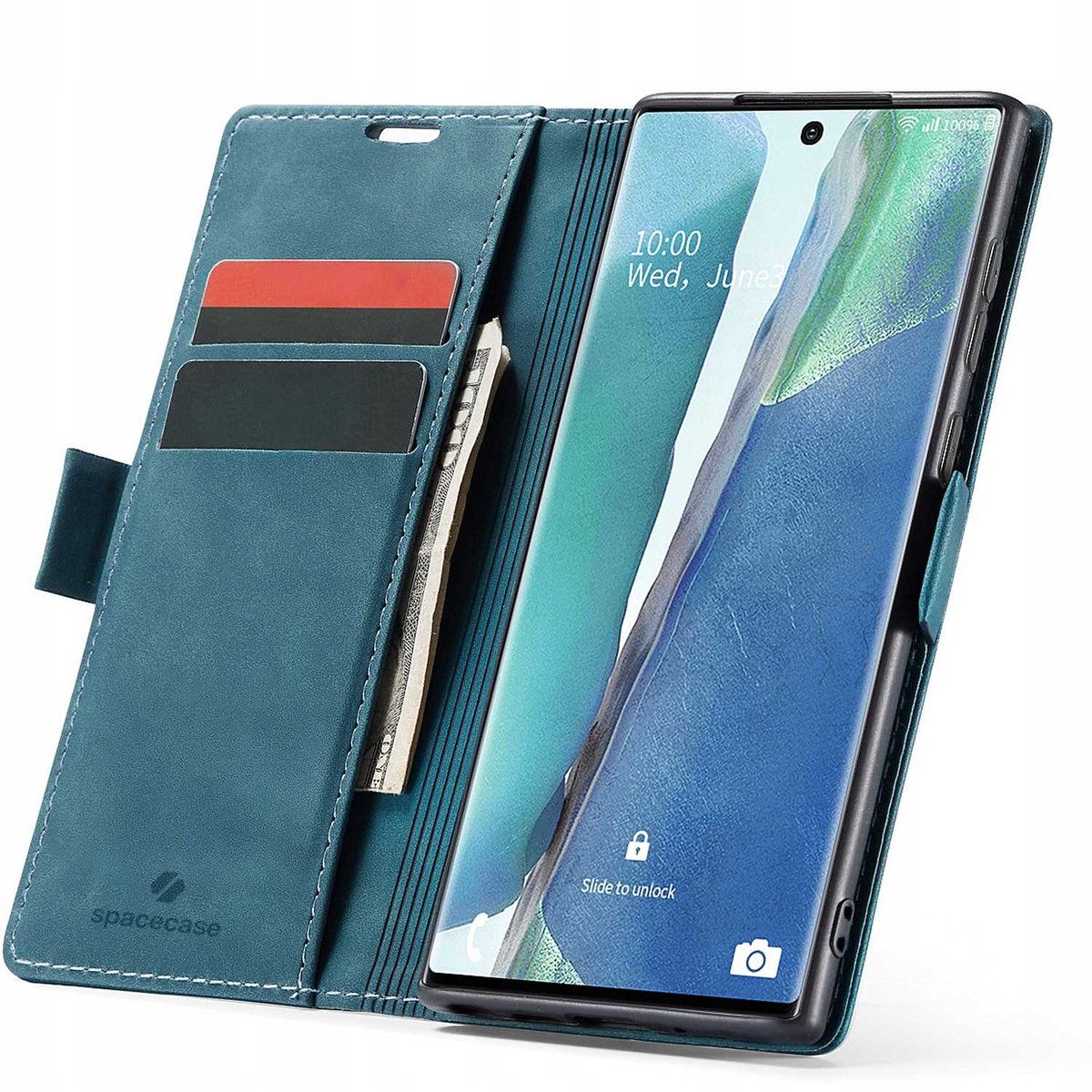 Spacecase Case Wallet Cover Voor Samsung Galaxy Note 20 Blauw