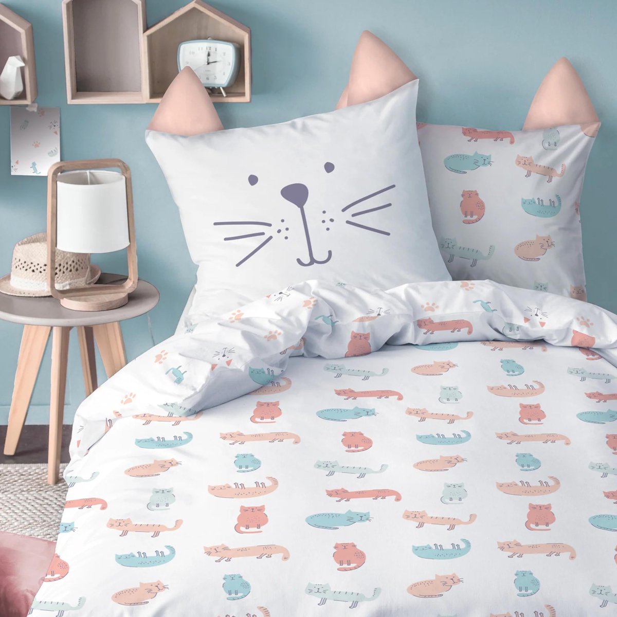 My Ninki ® Kinderbeddengoedset Met Schattig Kattenontwerp Voor Een Magische Sfeer In De Kinderkamer