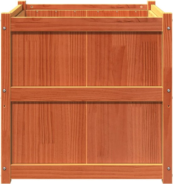 Jardinière The Living Store 70x70x70 cm pin massif ciré marron - Jardinière - Jardinières - Pot de fleurs - Bac à fleurs