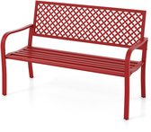 COSTWAY Tuinbank van metaal, weerbestendige zitbank voor 2-3-zits, parkeerbank met rugleuning en armleuning, metalen bank tot 300 kg belastbaar, ijzeren bank voor tuin, terras, balkon, 127 x 62 x 86