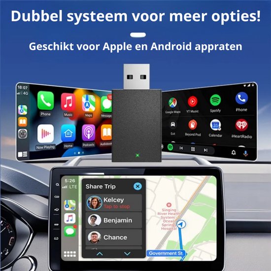 Carlinkit Mini Ultra - Draadloze CarPlay & Android Auto 2-in-1 Adapter
