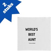 Akyol - world's best aunt it's true we checked brillendoekjes - Tante - werelds beste tante - verjaardag - cadeautje voor tante - tante artikelen - kado - geschenk - 17,8 bij 17,8 cm - 2 stuks