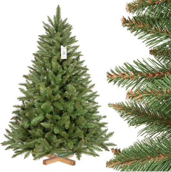 SALCAR Kunstkerstboom, 150 cm, dennenboom, kunstkerstboom met handschoenen en metalen standaard, kerstdecoratie voor binnen