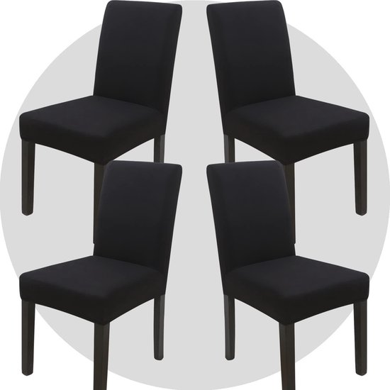 Jaotto Stoelhoezen, set van 6 stretch, stoelhoezen voor eetkamerstoelen, schommelstoel, stretch stoelbeschermers, afneembaar, wasbaar, universele stoelhoes voor stoel, eetkamer, kantoor, banket, hotel (wijnrood