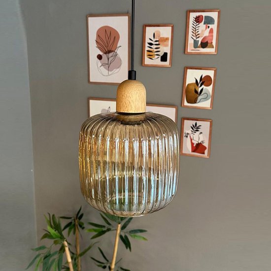 YYQBY Halverwege de eeuw hanglamp retro groen glas hanglamp boerderij