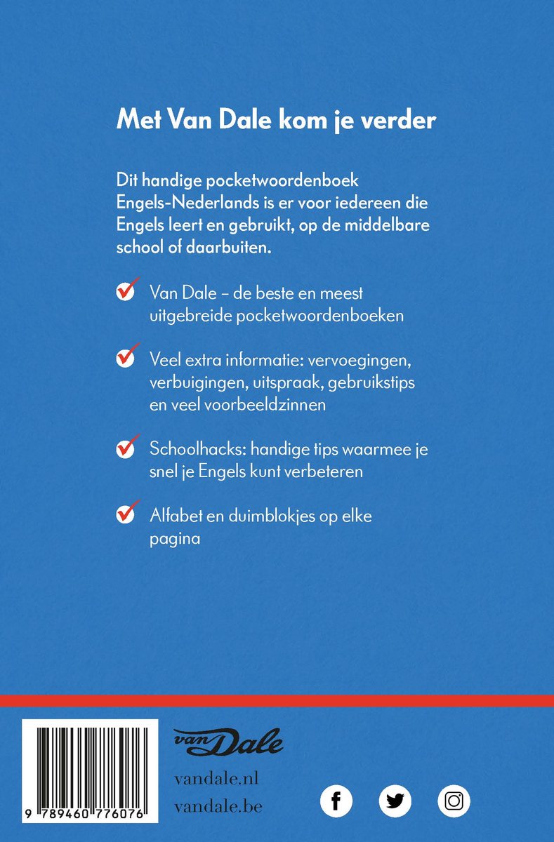 Van Dale Pocketwoordenboek Engels-Nederlands - back cover