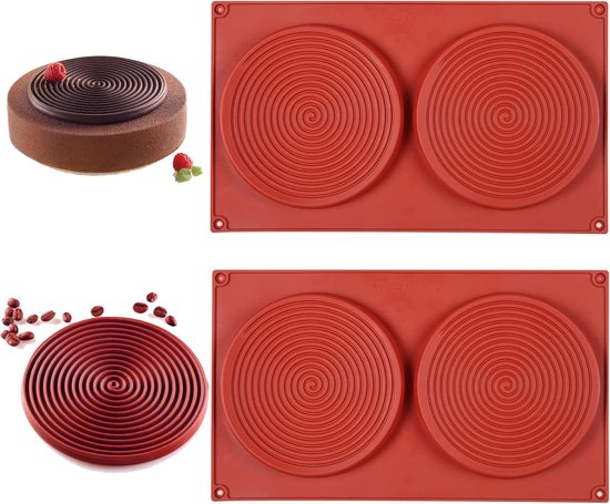 2 Stuks Spiraal Siliconen Mal Voor Patisserie - Geschikt Voor Het Maken Van Regenboog Cake Chocolade Cake En Meer