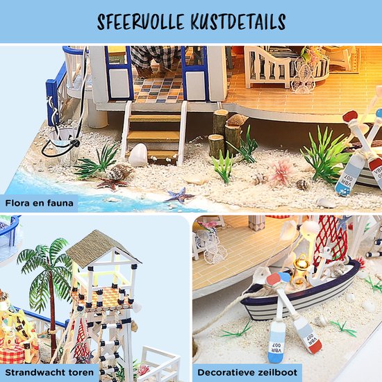 CUTEROOM DIY houten poppenhuis kit, poppenhuis miniatuur met meubels en LED-licht handgemaakte ambachten miniatuur poppen huis kit voor tieners volwassen cadeau (Molan House CUTEROOM DIY houten poppenhuis kit, poppenhuis miniatuur met meubels en LED-licht handgemaakte ambachten miniatuur poppen huis kit voor tieners volwassen cadeau (Molan House