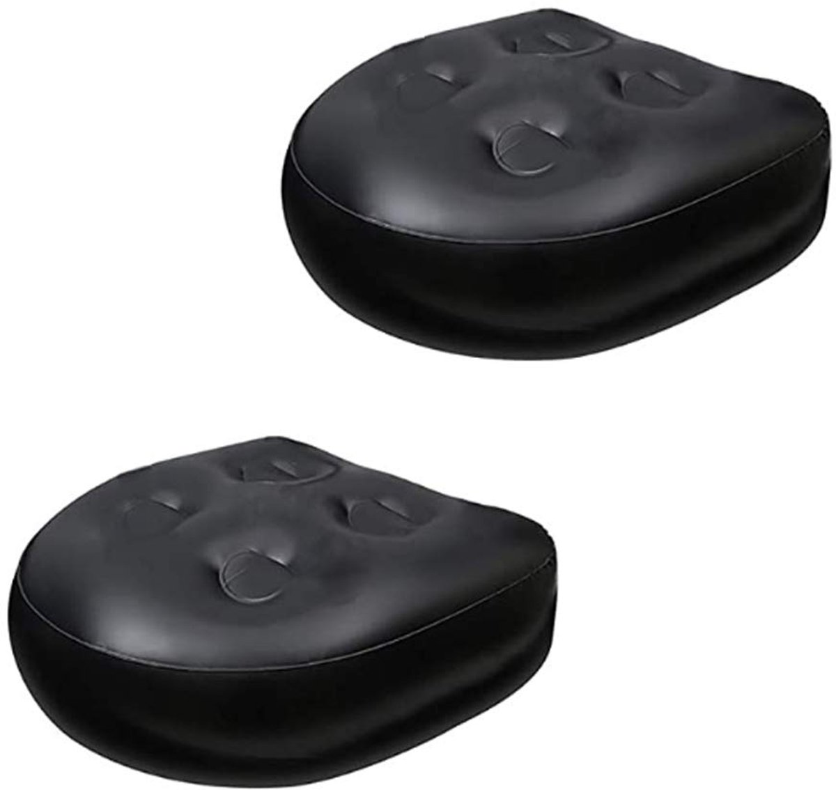 My Ninki ® Opblaasbare Spa Zitkussens met Verstelbare Steun voor Luxe Badervaring, Set van 2, Zwart