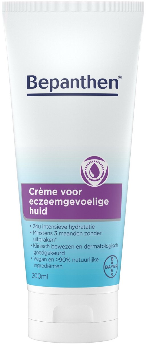 Goedkoopste Bepanthen Droge & Gevoelige Huid Crème 200ml | Hydrateert, Beschermt en Versterkt de Huidbarrière | Met Niacinamide | Zonder Parfum | Geschikt voor Baby's & Kinderen