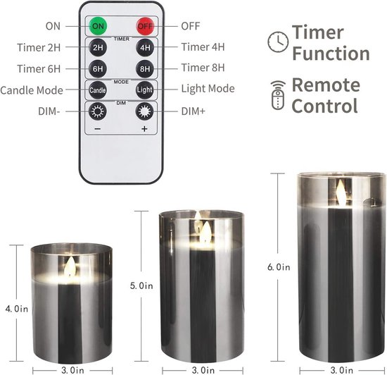 Ymenow Kaarsendecoratie, vierkante kopvorm, led-kaarsen, flikkerende vlam, licht, 12 stuks, warmwit, set met batterij voor woonkamer, herfst, oogstfeest, kerstdecoratie, afmetingen 3,6 x 3,6 x 5,5 cm