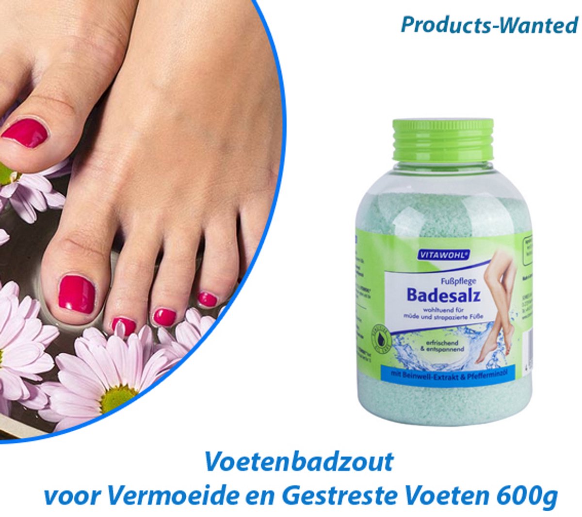 2-Potten Voetenbadzout voor Vermoeide en Gestreste Voeten 600g