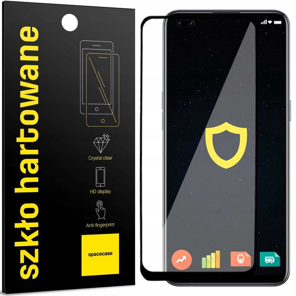 Spacecase 5D Gehard Glas Voor Oppo Reno 4 Solid Beschermfolie