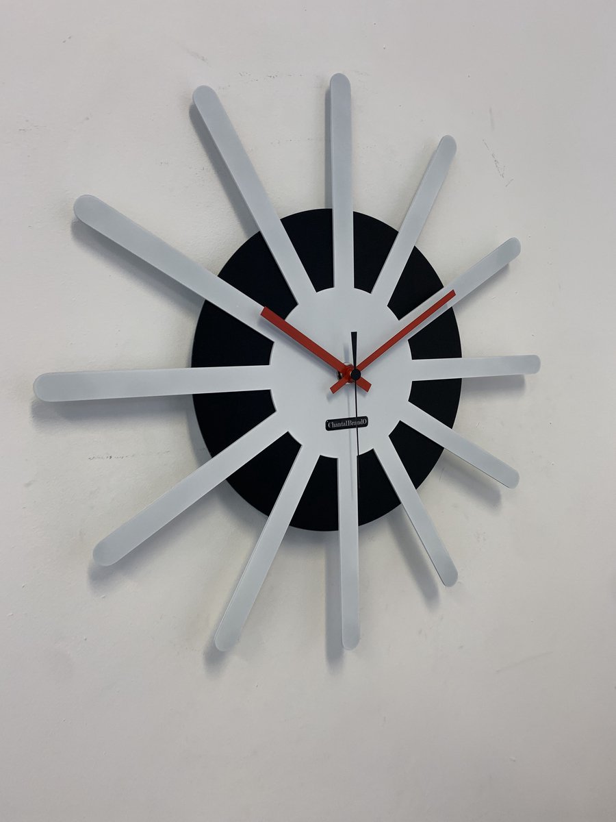 MOSACLOCK * ETOILE BLANC & NOIR ** Wandklok Modern Industrieel Design **