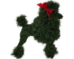 Decoratieve krans - Hond Poedel Krans - Kunstmatige Takken Groene Bladeren Garland voor Voordeur - Seizoensgebonden Handgemaakte Kranshanger - voor Huis, Festival, Feest, Kinderkamer Decoratie (Poedel)