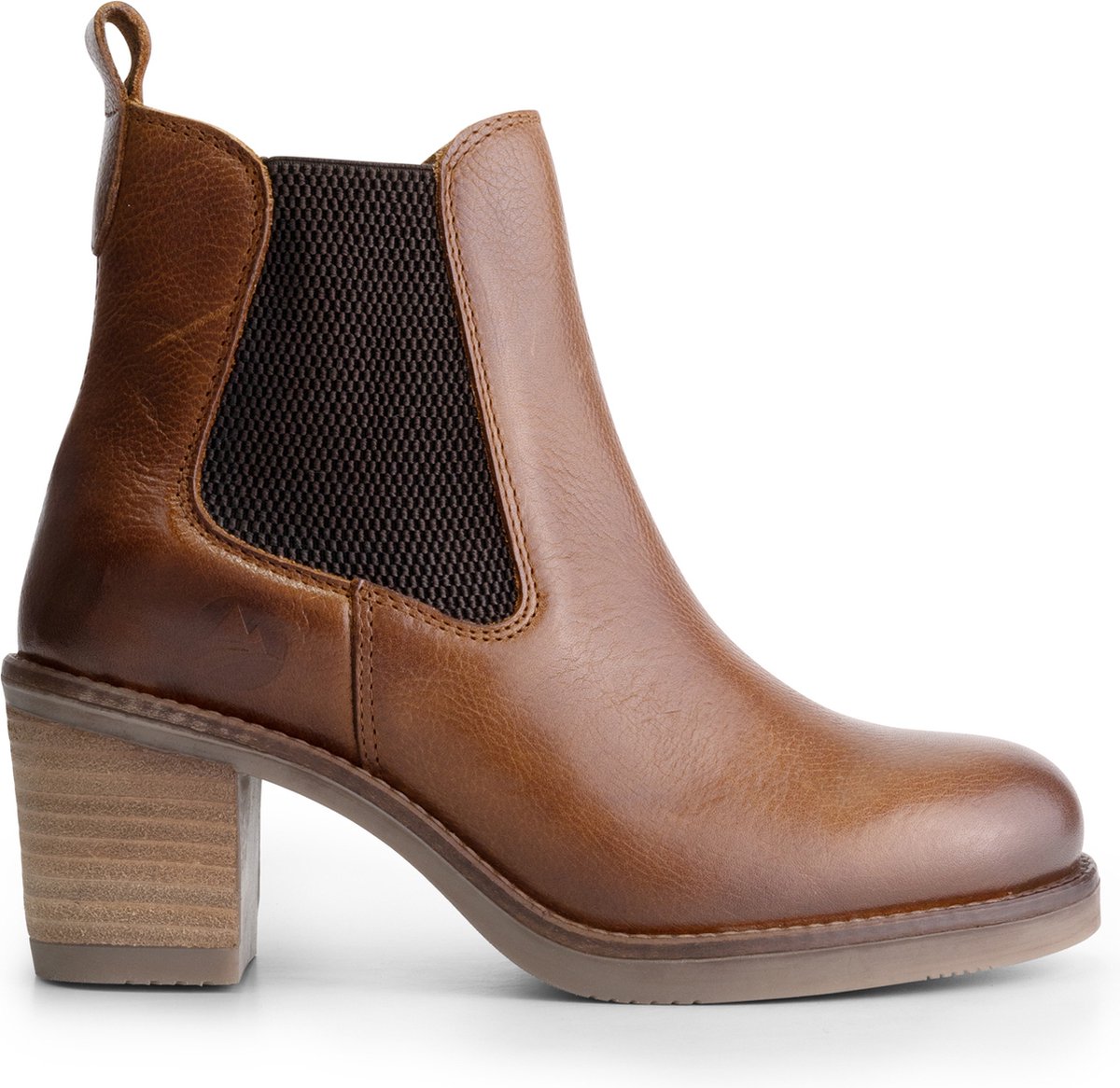 Travelin' Ivry - Dames enkellaars - 100% leer - Chelsea boots - Cognac