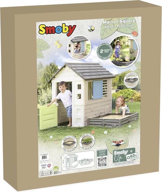 Smoby - Smoby Life - Square Playhouse met zandbak - Speelhuis - Vanaf 2 jaar.
