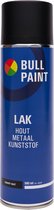 Bullpaint spuitverf mat zwart - 500 ml - voor hout metaal en kunststof - UV bestendig - spuitbus verf - acryl