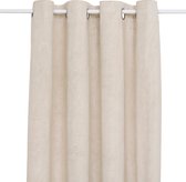 Atmosphera Fujo Fluwelen Verduisteringsgordijn 135x260cm - Gordijnen kant en klaar met haakjes ringen - Linnenbeige