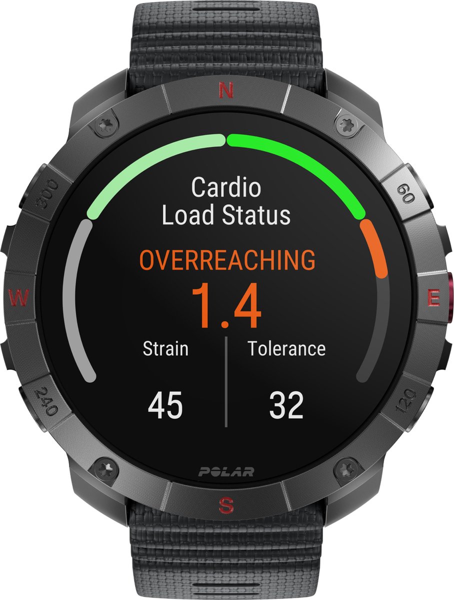 Polar Grit X2 Pro TITAN Premium Outdoor Smartwatch, Brons leder M/L, extra Zwarte Silicone horlogebandje S/L