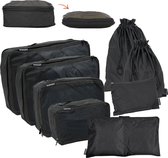 Roamwell Compressie Packing Cubes - 8 stuks - Koffer Organizer Set - Compression Packing Cubes voor Baggage & Backpack - Zwart