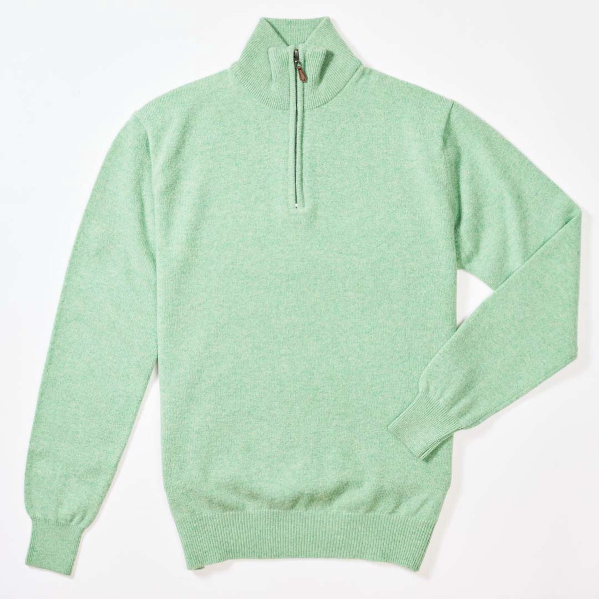 Osborne Knitwear Trui met rits heren - Lamswollen schipperstrui heren - sweater heren met rits - Springtime - L