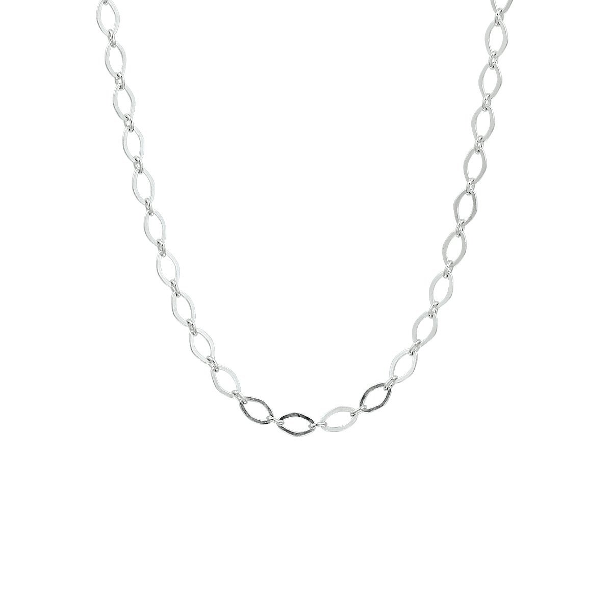zilver gerhodineerd collier draadschakel 3,0 mm 40 + 4 cm 1333306