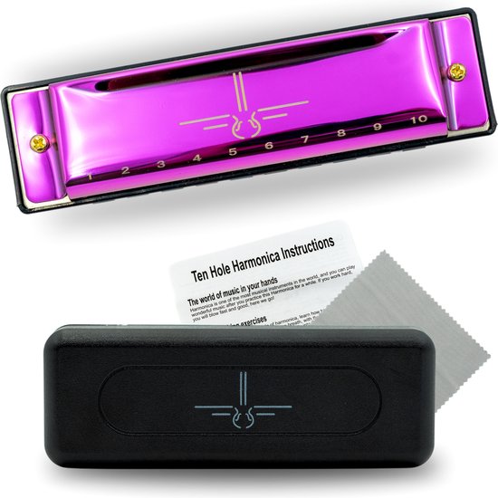 Harmonica Do Majeur - Violet Métallisé - Harmonica pour Adultes et Enfants - Harmonica Chronomatique