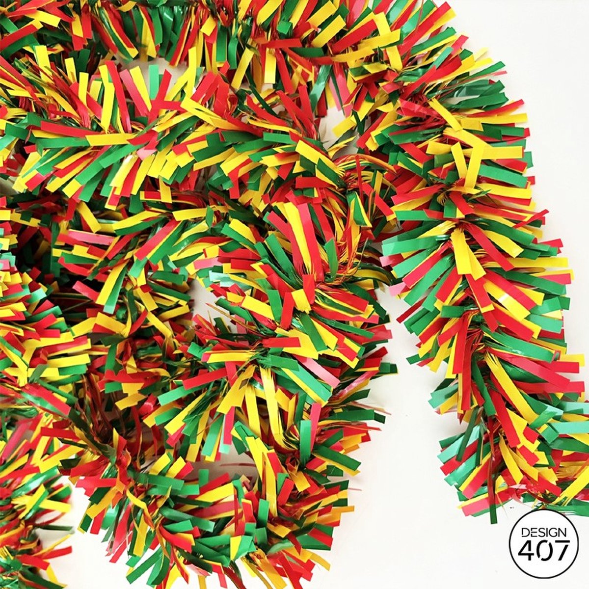 Design407 - Guirlande Rood Geel Groen - 5m - 8cm dikte - PVC - Rood Geel Groen - Carnaval - Carnaval Decoratie - Carnaval Versiering - Vastelaovend - Limburg - Feestdecoratie