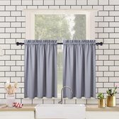 Bol.com Goodivery ® Waterafstotende vitrage modern half café keukenvitrage met reliëf patroon structuur kort gordijn voor kleine... aanbieding