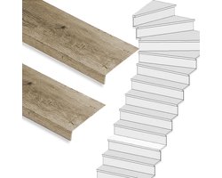 Traprenovatie set - 1 kwart draai - 13 treden SPC toplaag Rustiek eiken