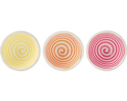J-Line kom Spiraal - hout - roze/oranje/geel - small - 3 stuks