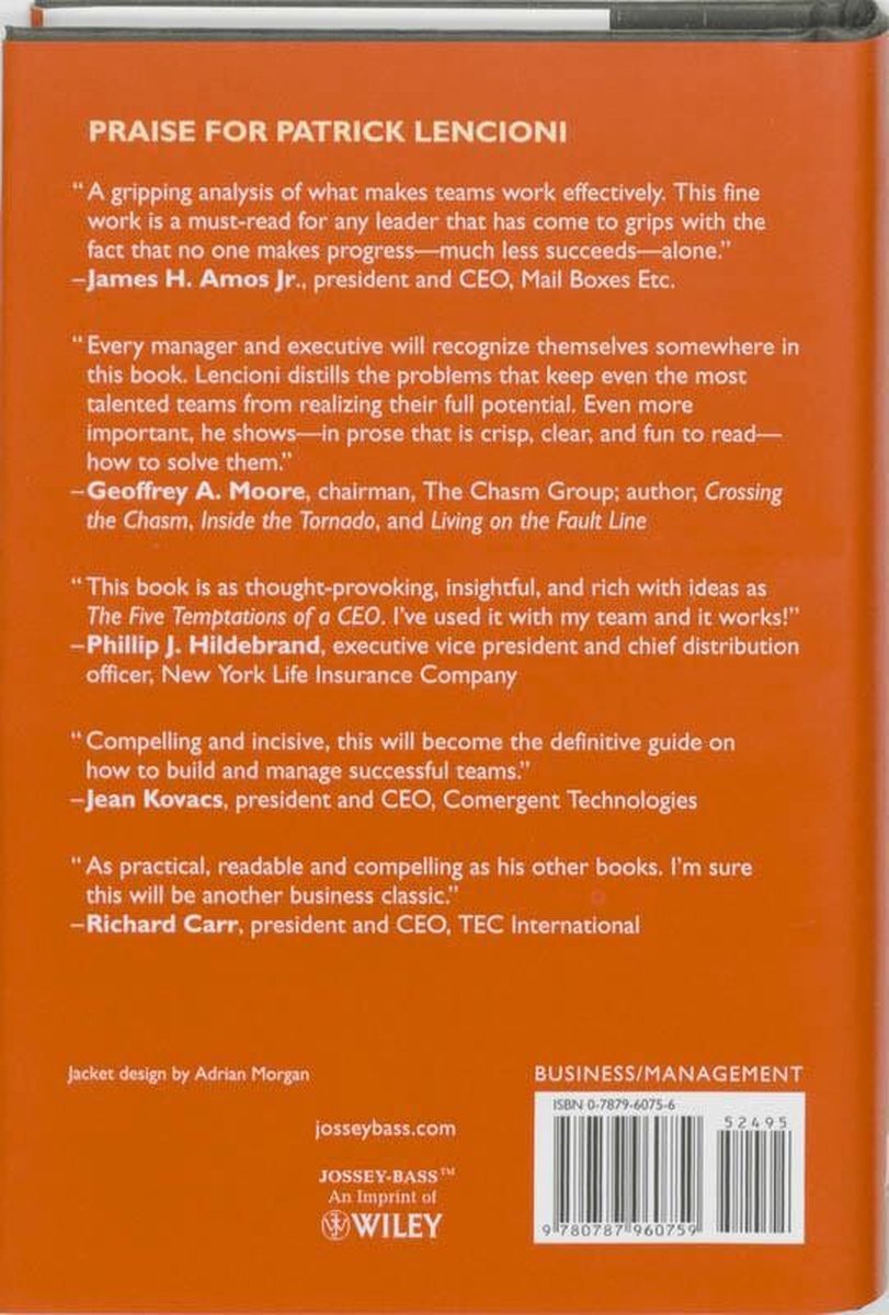 The Five Dysfunctions of a Team - back cover