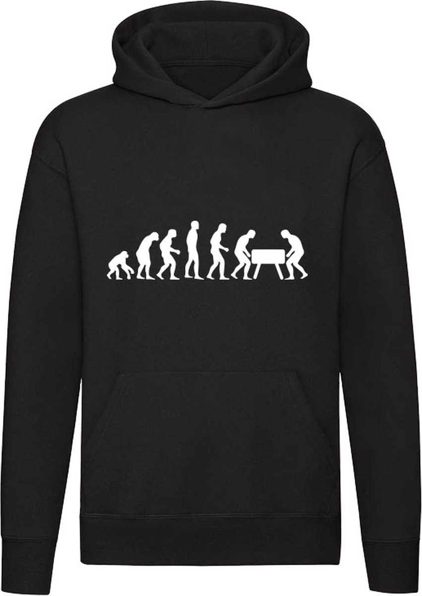 Evolutie Tafelvoetbal Hoodie - spel - tafel voetbal - unisex - trui