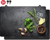 KitchyMist Inductie Beschermer 78x52 cm - Kruiden en Specerijen Limoen - Kookplaat Beschermer - Afdekplaat voor Kookplaat - Inductie Mat - Spatscherm Achterwand Keuken