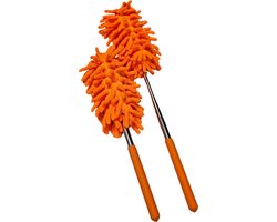 Gadgetpoint - Schoonmaak spons met stok - Autospons - Washandschoen - Schoonmaakspons Handschoen - Stoffen - Cleaning - Oranje