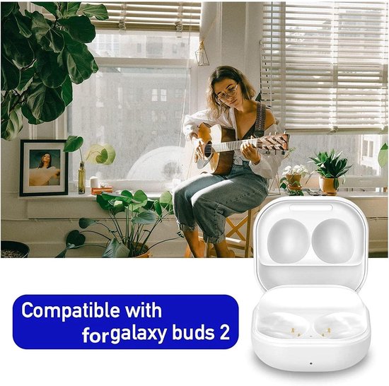 Oplaadhoes voor Buds 2 Pro Vervanging, Draadloze Oplader, Vervangende Hoes met Bluetooth-koppeling, USB C-kabel, 700 MAh Batterij, Ondersteuning voor Draadloos, Bekabeld