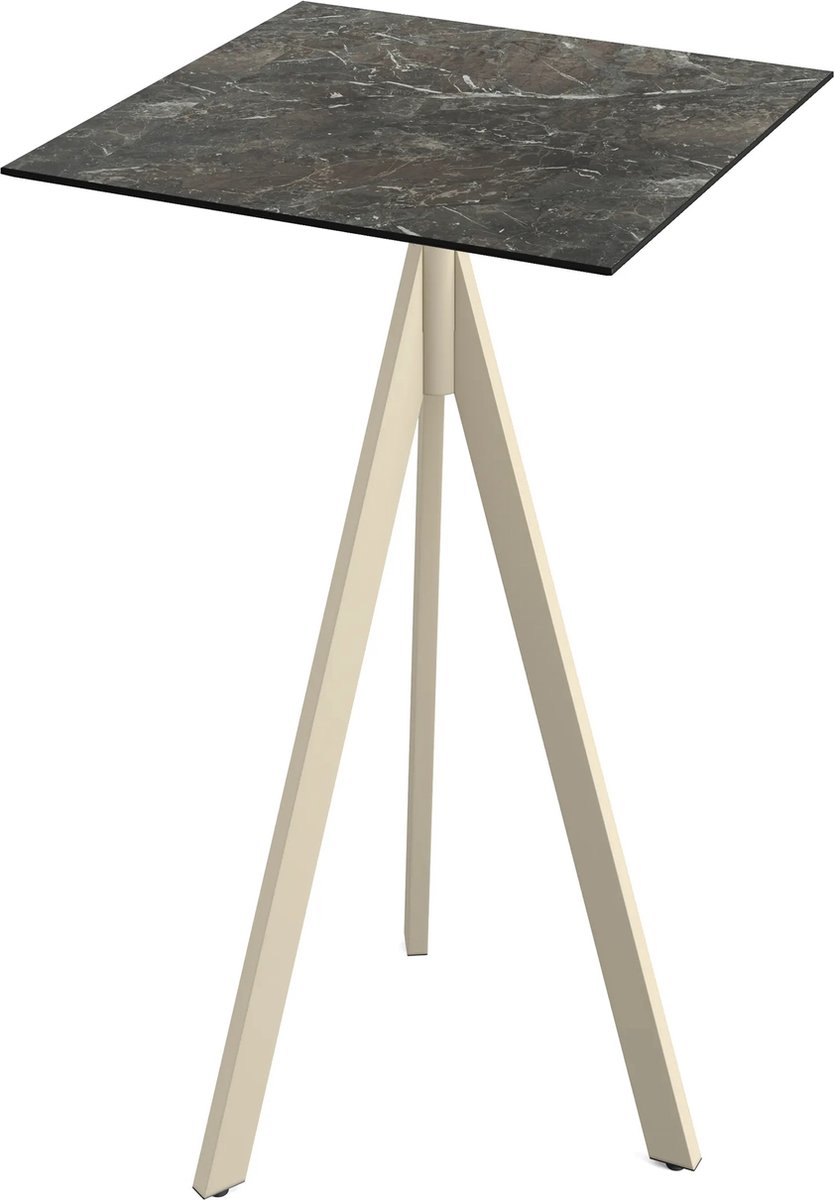 Essentials Infinity Tripod Statafel Zand Frame + Galaxy Marble HPL 70x70 cm - 140061577 - Horeca & Professioneel