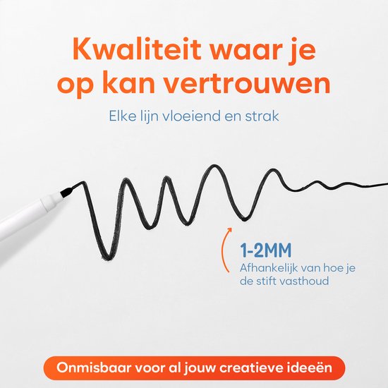 Een zwarte lijn getrokken door een pen met een dikte van 1-2MM. Vloeiende lijnen.