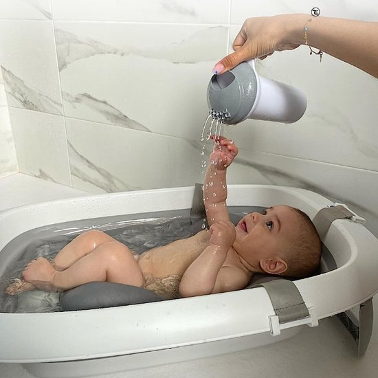 Baby Badje Met Standaard - Babybadje - Inklapbaar Bad 30 Liter - Bad Baby - Zitbad Antislip - Opvouwbaar Bad Kinderen - Baby badje - Bath Bucket Draagbaar - Opvouwbaar bad baby - Babybadset van Esthex — afbeelding 5