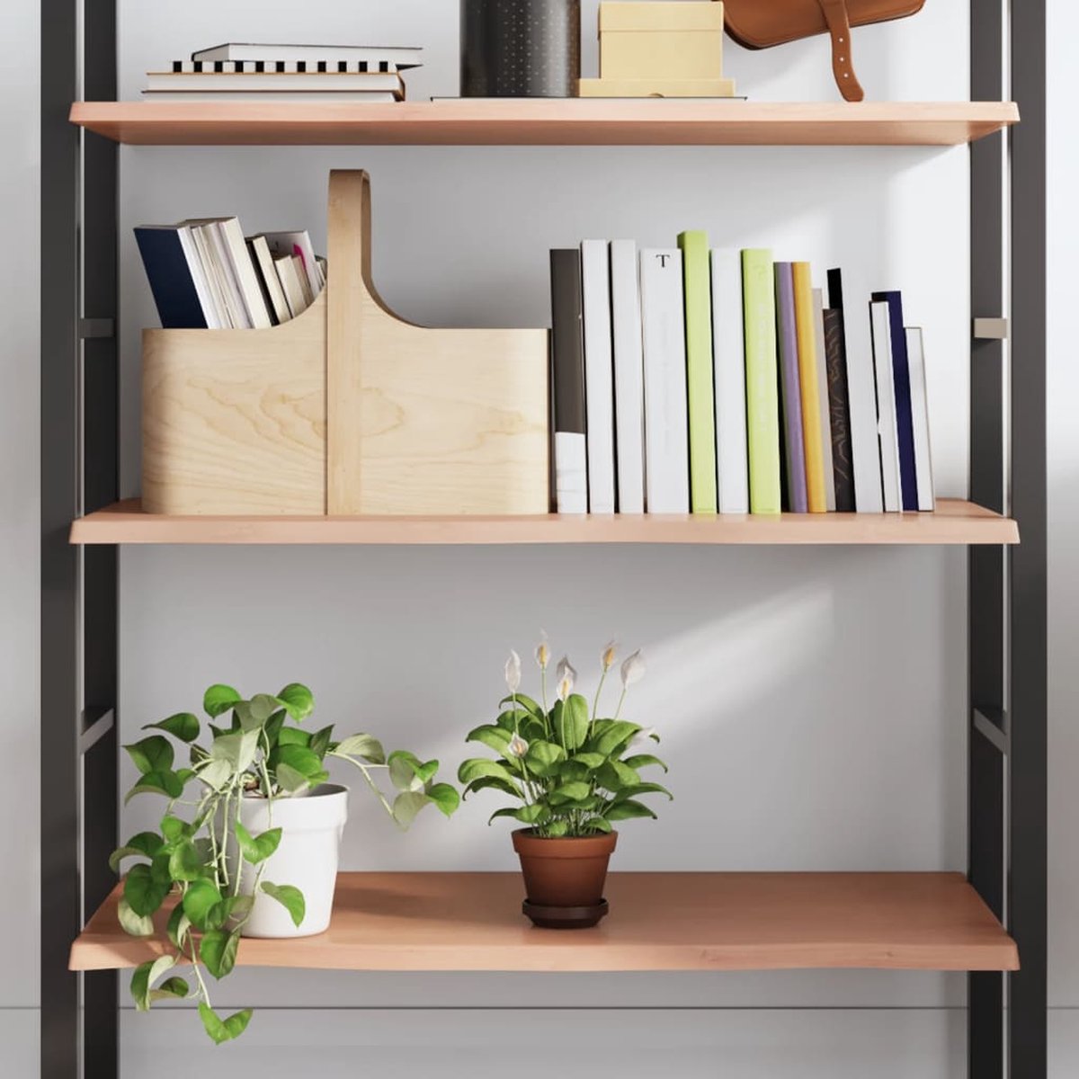 vidaXL Tafelblad - 80x40x2 - cm - behandeld - massief - eikenhout - lichtbruin