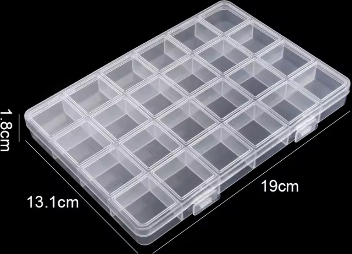 Ideen Mit Herz Opbergdoos – 18 Vakken, Transparant, Met Draaggreep, 16,5x15,5x13 Cm