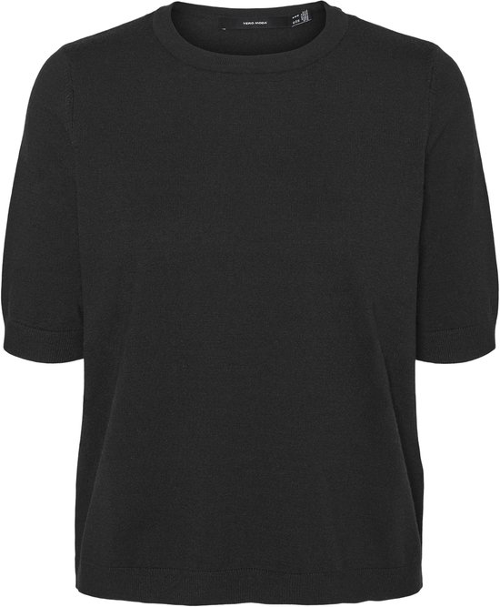 Pull col rond uni VERO MODA VMSABA SS GA NOOS pour femme - Noir