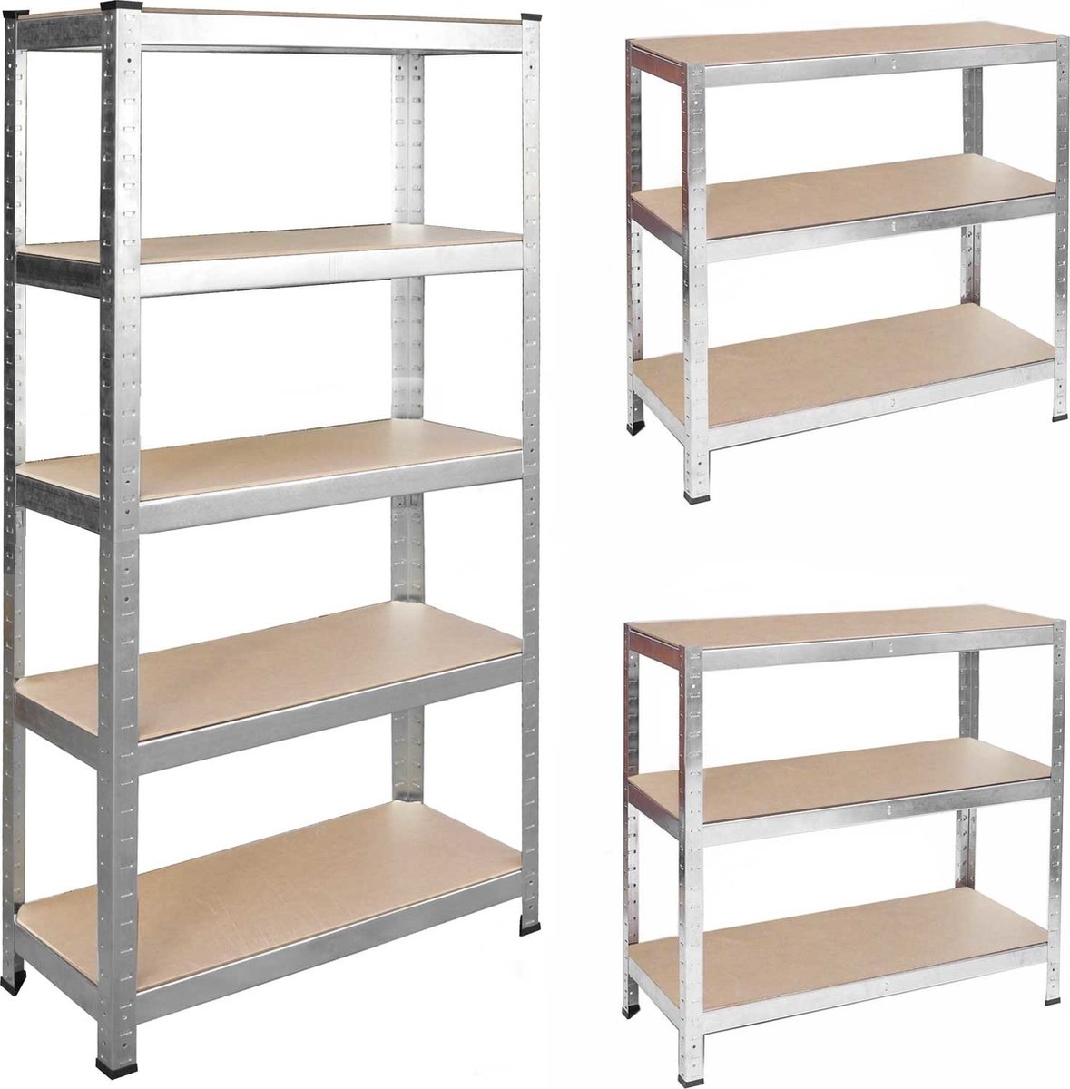 Stellingkast Zilver Metaal 205 x 120 x 45 cm - Viking Choice Opbergrek