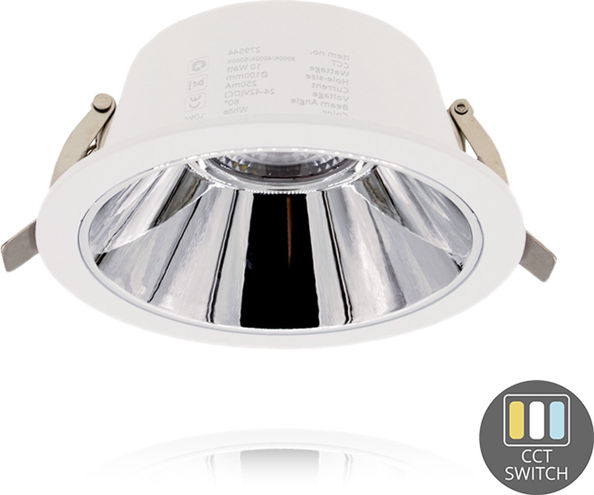 OutledTL | LED Downlight Kerber - TriColor - 16 Watt - Zaagmaat 130 -140MM - Wit