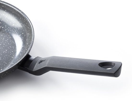 BK Universe Koekenpan 28cm - PFAS-vrije antikleeflaag - Koekenpan inductie - Keramische koekenpan - Ovenbestendig tot 160°C - Koudgreep - Zwart/Graniet