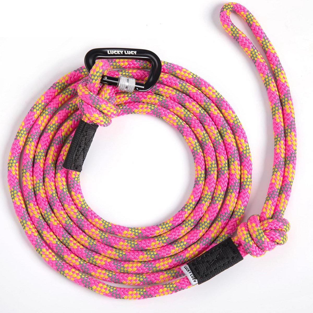 Reflecterende Hondenriem 3m voor Middelgrote en Grote Honden - Sterke Aluminium Karabijnhaak - Fuchsia